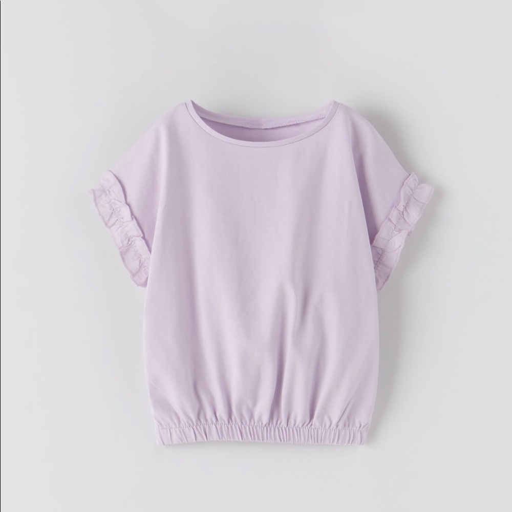 Zara Kids Ruffled Top with Elastic Detail NWT